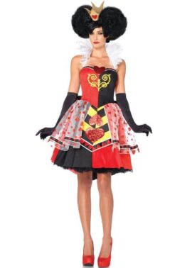 Queen of Hearts Alice in Wonderland Halter Adult Costume L15131 מלכת הלבבות