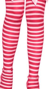 גרבי ירך מפוספסות Red-White Stripe thigh highs L9019-2