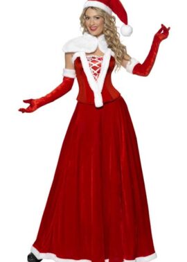 תחפושת סנטה ארוכה Ladies Deluxe Long Miss Santa Costume L7090