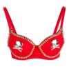 חזיית גולגולת וניטים אדומהWomens Skull Padded Bra Dance Top L32560-1