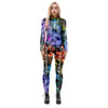 אופנה צבעוני עצם מודפס תלת מימד Unitard שלד גבוה צווארון בגד גוף ליל כל הקדושים תחפושת N21400 3