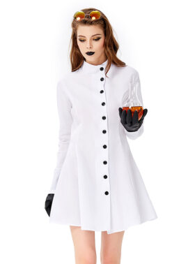 3 יחידות מדענית משוגעת לנשים חלוק לבן ליל כל הקדושים קוספליי תחפושת N19446 1